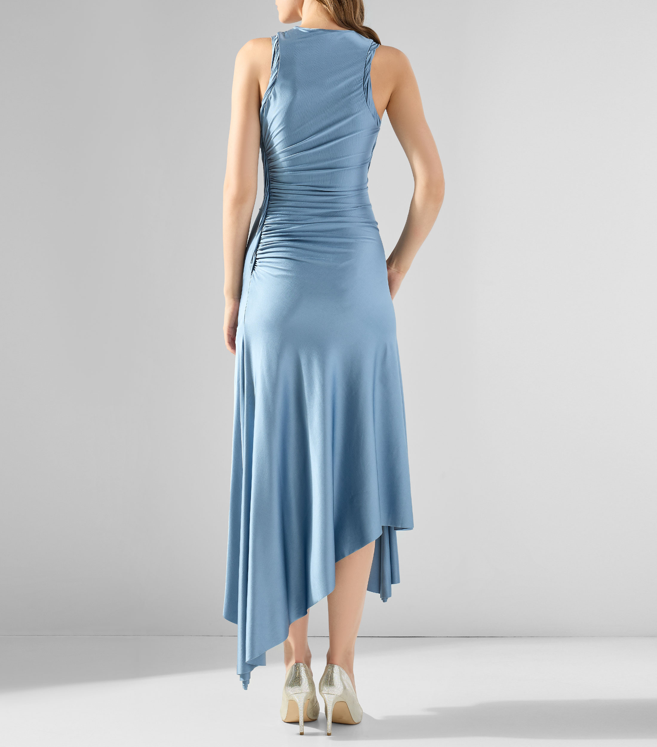 Vestido midi liso Mujer